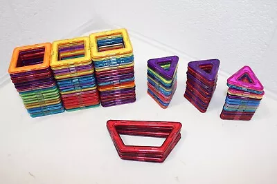 Lot Of 95 Magformers Magnetic Construction Building Toys Squares Triangles • $29.95