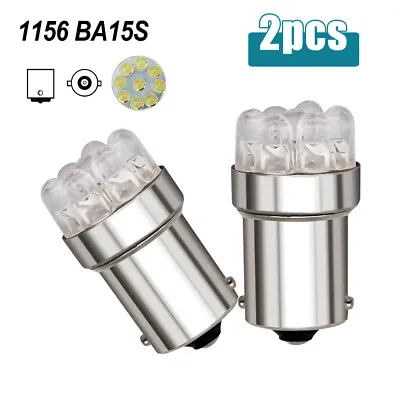 2PCS White 12V 1156 BA15S 9 SMD LED Light Bulbs Turn Signal Reverse Brake Lamps • $2.15