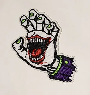 Santa Cruz Joker Screaming Hand Patch Blue 2¾  X 3¼  Sew Iron On Embroidered DC • $5.99