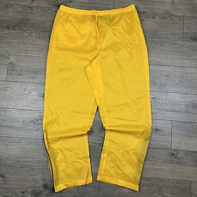 Eddie Bauer Pants Mens Large Yellow EBTEK Waterproof Rain Snow Ankle Zip Tapered • $31.95