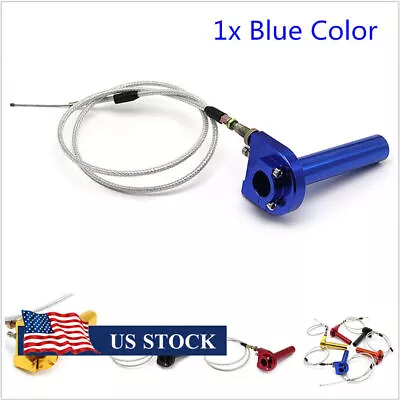 Universal CNC Alloy Motorcycle ATV 7/8'' 22mm Throttle Grip Quick Twister+Cable • $15.91