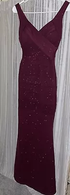 Emerald Sundae Prom Dress Glitter Stretch S Magenta Iridescent Built In Bra • $42.61