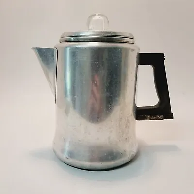 Vintage Aluminum Coffee Pot Percolator 8 Cup Stovetop Camp By Grants Cook Queen • $13.99