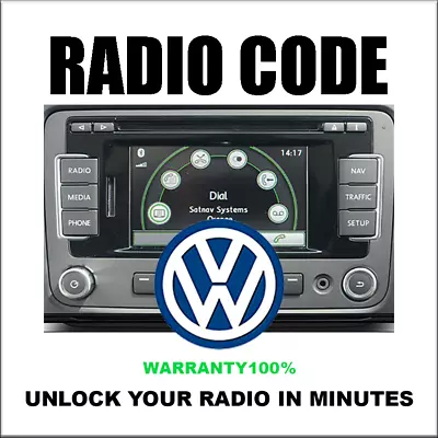 Radio Codes Volkswagen Pin Decoding Passat Rcd 510 Tiguan Rns510 Fast Service • $5.99