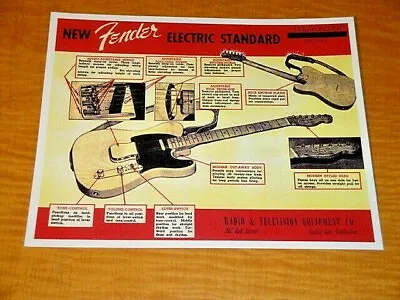 Vintage Fender Telecaster Broadcaster Promo Ad Flyer $10.98 • $10.98