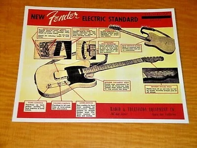 Vintage Fender Telecaster Broadcaster Promo Ad Flyer $10.99 • $10.99