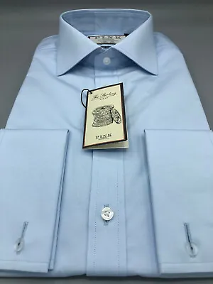 £49.95 • Buy Thomas Pink, Pale Blue Shirt, UK:15.5, EU:39, RRP:£115!  BNWT, Slim Fit, D/Cuff