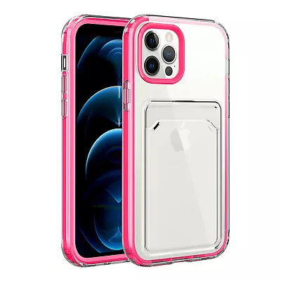 $5.36 • Buy Shockproof Case For IPhone 14 Pro Max 13 12 11 XR XS 8 7 Clear Card Holder Cover