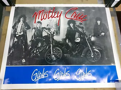 MOTLEY CRUE GIRLS GIRLS GIRLS  POSTER 1980s RARE NEW OLD STOCK  • $298.40