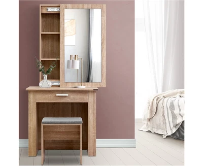 $189.99 • Buy Dressing Table Hidden Storage Mirror Table Stool Set