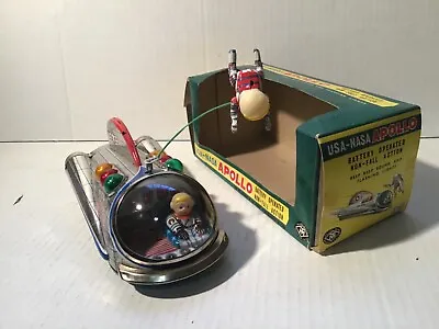 Vtg Tin Battery Op USA NASA Apollo Spaceship Modern Toys 3783 Masudaya Japan+Box • $320
