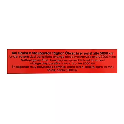 1950-1979 Volkswagen Engine Oil Change Decal • $15.95