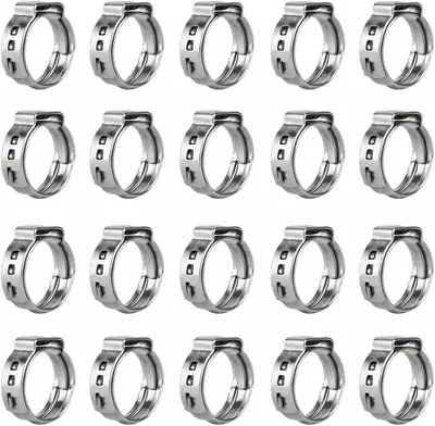 40Pcs 1/2  Single Ear Clamps 304 Stainless Steel 15.3Mm 18.5Mm PEX Cinch 1/2Inch • $13.28