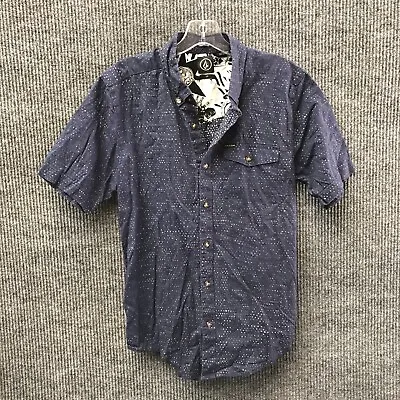 Volcom Short Sleeve Button Shirt Men's S Classic Fit Blue • $10.57