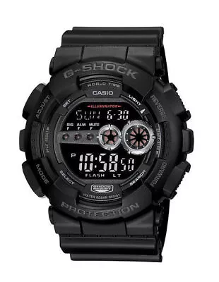Casio Men's Watch G-Shock X-large G World Timer Round Black Resin Strap GD100-1B • $69