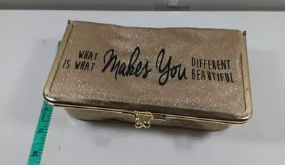 What Is What Makes You Different Beautiful Gold Make Up Bag • $8