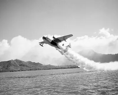 Martin PBM Mariner Flying Boat Photograph WWII Jet Assist Takeoff 1944 8X10  • $7.99
