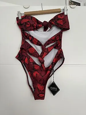 Zaful: Ladies Red Snakeskin Swimsuit. One Size. BNWT. • £4.99
