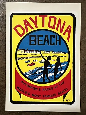 Original Vintage DAYTONA Florida TRAVEL Water DECAL Beach Auto Race Famous Cars • $13.49