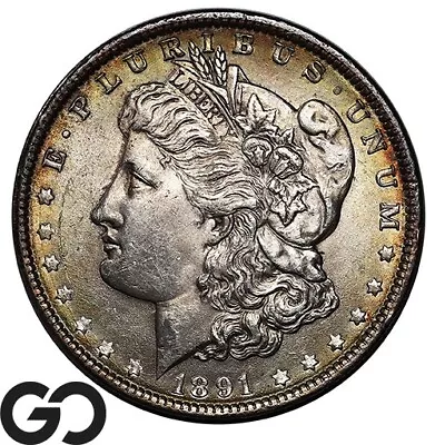 1891 Morgan Silver Dollar Silver Coin Choice BU++ Better Date • $39
