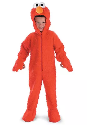 Halloween Custume Sesame Street Toddler Boys 2T Plush Elmo Hoody Jumpsuit  *NEW* • $29.89