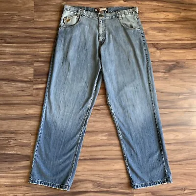 Mecca Jeans Mens 42x34 Blue Baggy Loose Fit Denim Hip Hop Streetwear • $29.99