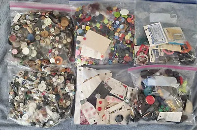 10 Pounds Vintage New And Old Sewing Buttons Plastic Metal Wood Shell • $29.99