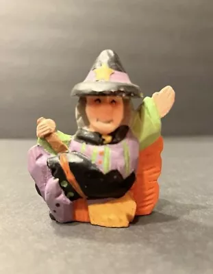 Witch On Broom Waving Figurine Fall Halloween Midwest Of Cannon Falls 3.25 X2.75 • $32.47