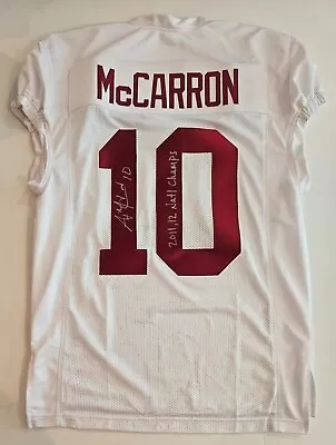 A. J. A J AJ McCarron Signed Auto UA White Football Jersey W/2011 12 Natl Champs • $159.99