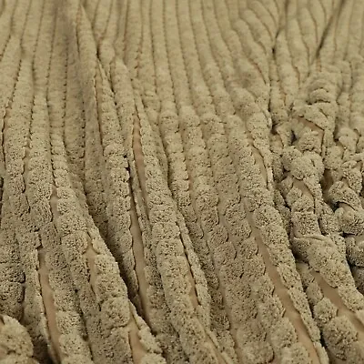 £7.99 • Buy Mink Brown Colour Super Soft Thick Brick Pattern Jumbo Cord Upholstery Fabric