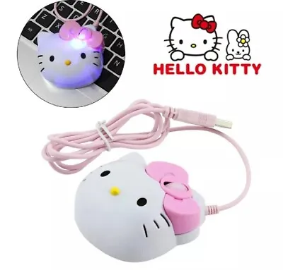Pink Anime Sanrio Hello Kitty Desktop Computer Mac Laptop Mouse Pc Mouse  • £15.99