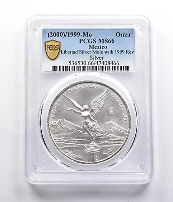 MS66 (2000)/1999 Mo Mexico 1 Silver Onza Libertad Mule With 1999 REV PCGS *4099 • $13995