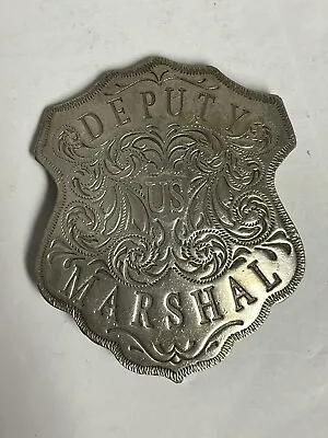 US Deputy MARSHAL Fancy Silver Scrollwork Replica Badge Old West 2.75” Badge NEW • $14.99