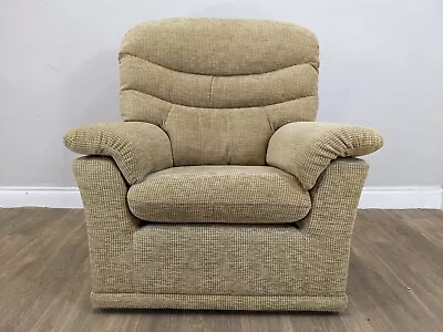 ARMCHAIR G Plan Beige Fleck Zip On Cushions Padded Arms Removable Feet Used • £149