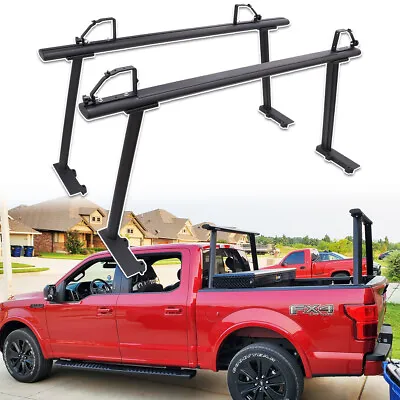 Universal Ajustable Aluminum Pickup Truck Bed Ladder Rack W/ Ladder Stops Black • $229.99