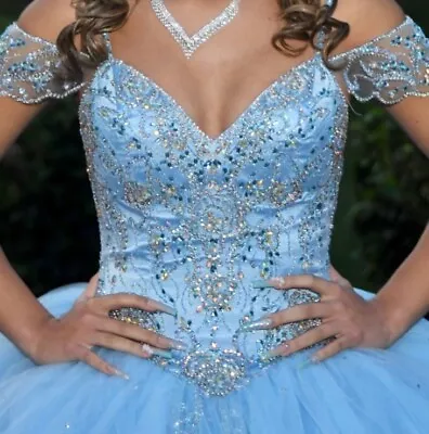 Mori Lee Vizcaya Bahama Blue Quinceanera Dress Style 89135 • $850