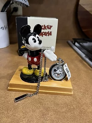 Fossil Limited Edition 1990s Mickey Mouse Pocket Watch & Figure • $100