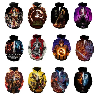 Cosplay Mortal Kombat 3D Hoodies Adult Liu Kang Sweatshirt Jacket Coat Costumes • $24.20