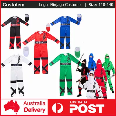 Child Ninjago Red Kai Costume Kids Boys Legacy Ninja Book Week Jumpsuit • $33.29