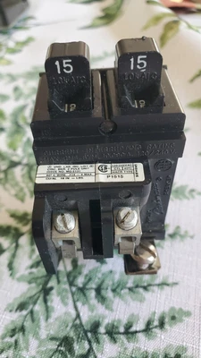 $15 • Buy Pushmatic P1515 Circuit Breaker | Type P1515 | 15 Amp | 2 Pole | Duplex | 120/24