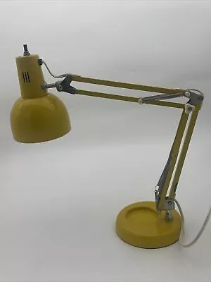 Vintage Drafting Table Industrial Articulating Swing Arm Desk Lamp MCM Yellow • $69.99