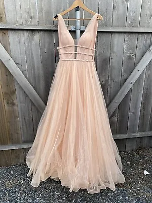 Sherri Hill Blush Tulle Rhinestone Ball Gown Prom Dress • $100