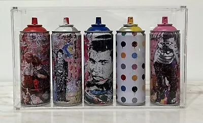 Mr. Brainwash - Set Of 5 Spray Cans In Plexi Box ( Signed & Numbered )￼ • $2149.36