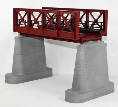 MTH Trains O Gauge RealTrax RUST Girder Bridge #2 W/ Weathered Piers 10 L 3rail • $45