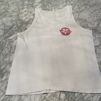 Vintage Vuarnet France 90s T Shirt Mens Large White Sleeveless Tank Top • $29