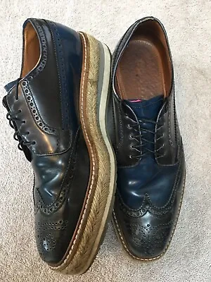 Prada Blue Leather Platform Shoes Size 6.5mens REDUCED • £125