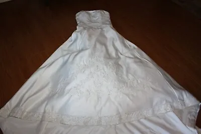 Mori Lee By Madeline Gardner Strapless Beaded Bodice Wedding Gown/Dress Size 12 • $89.95