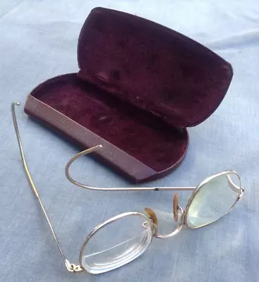 Vintage American Optical Gold Filled Wire Eyeglass Frames + Metal Case 2 • $42.50