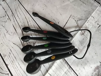 6 OXO Good Grips Measuring Spoons Black 1 T 1/2 T  1 Ts  1/2 Tsp 1/4 Tsp 1/8 Tsp • $6
