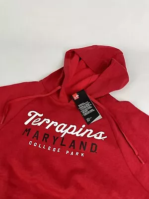 Under Armour Maryland Terrapins Hoodie Red Medium M Zipper Pouch Terps UNIQUE • $24.99